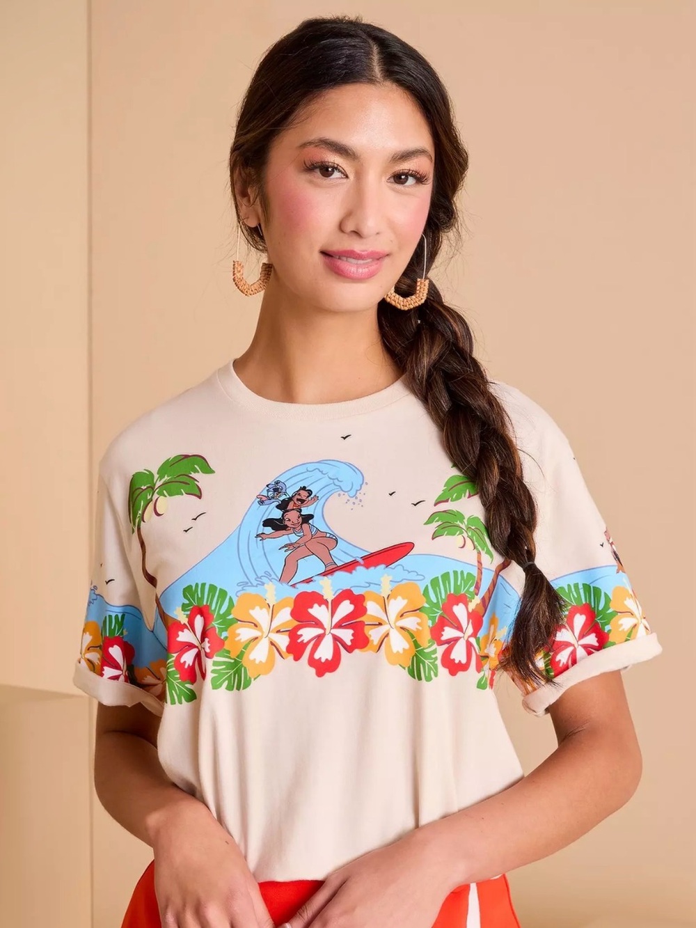 Disney Lilo & Stitch Surfing Scenic Women's T-Shirt — BoxLunch Exclusive